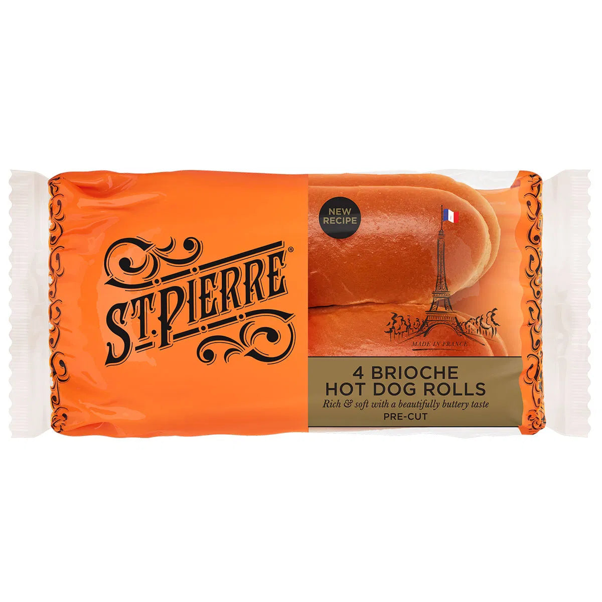 St Pierre Buns Brioche Hot Dog Rolls 180g