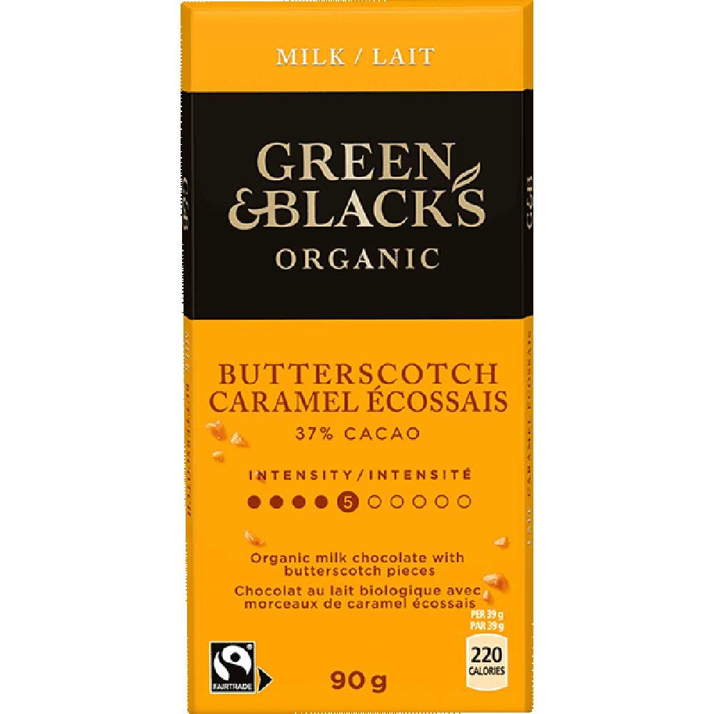 Organic Milk Choc with Butterscotch Bar 90g
