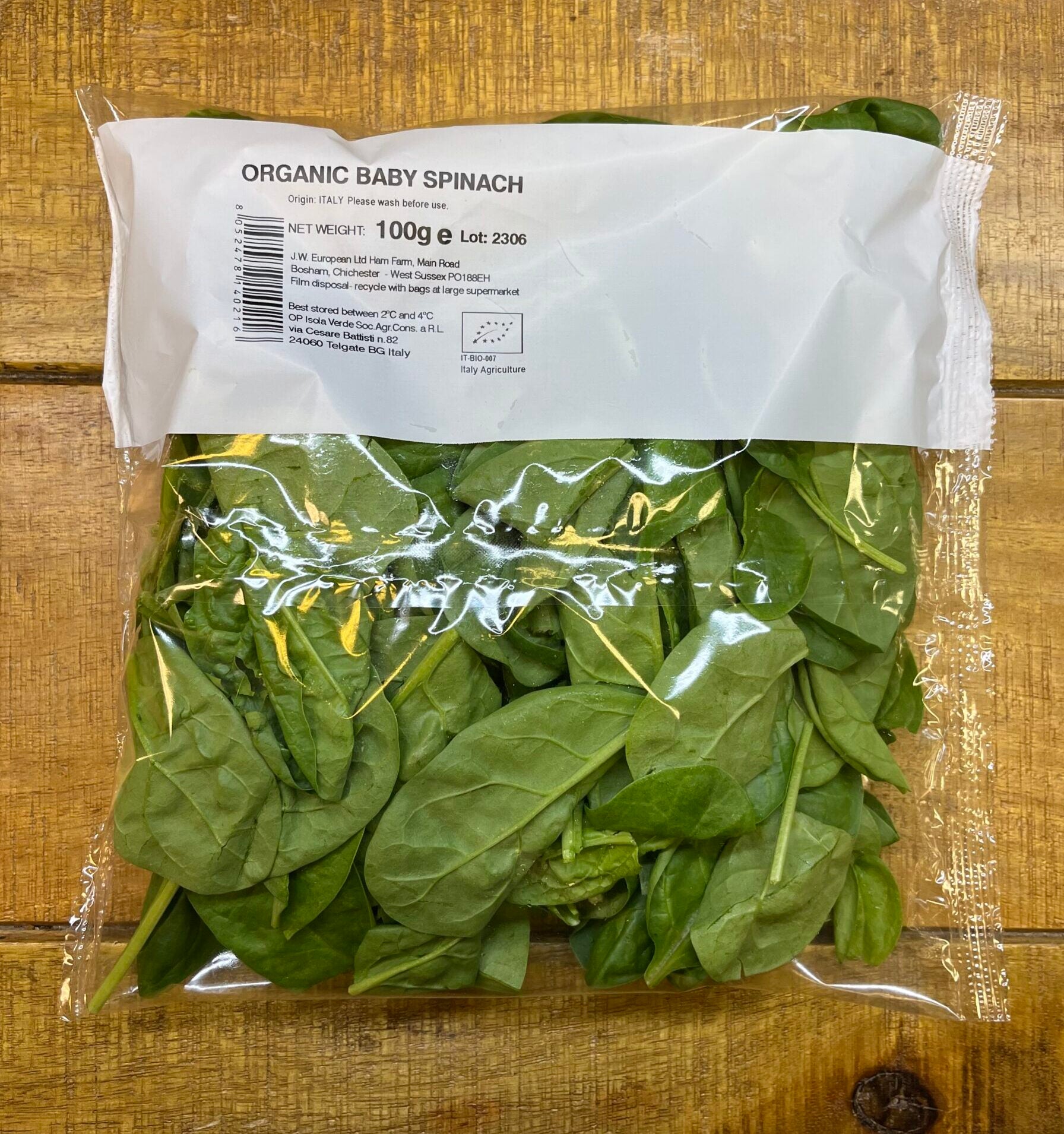 Organic Baby Spinach Pack